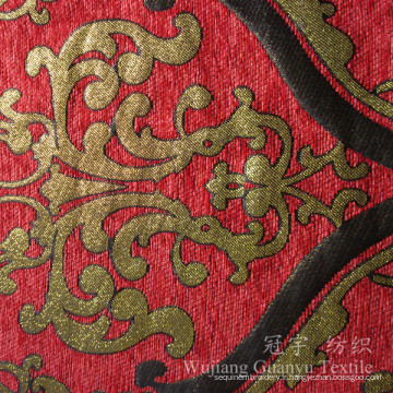 Tissu décoratif 100% polyester teint par fil chenille pour la maison